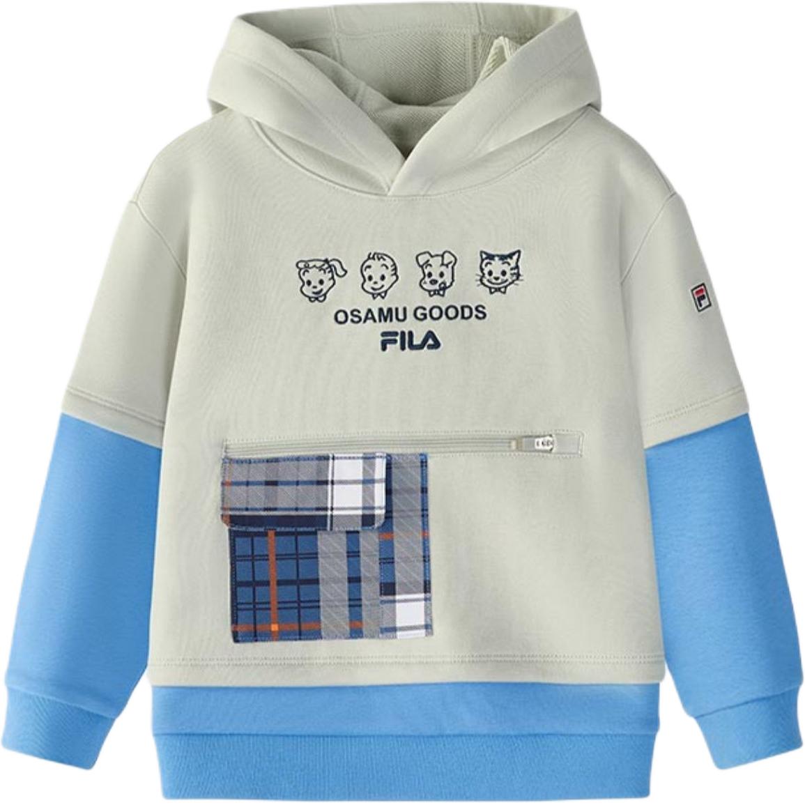 Мужское худи FILA KIDS x Osamu Harada (зелено-серое)