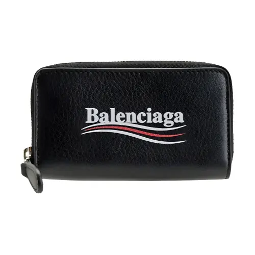Balenciaga Cow Leather Wallet Unisex Black