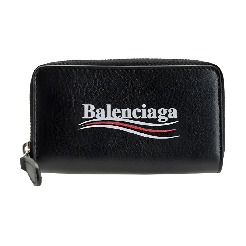 Balenciaga Cow Leather Wallet Unisex Black