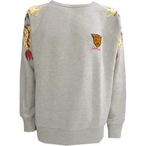 GUCCI Sweatshirts Men's Gray Crew Neck Moderate