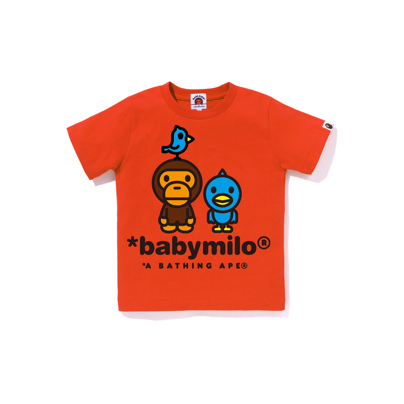 Детская футболка A BATHING APE с принтом BABY MILO (черная)