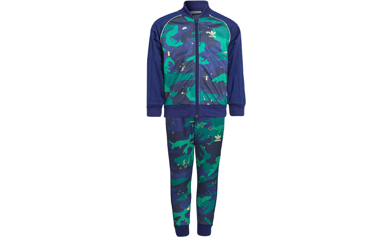 Adidas, sports suit, long-sleeve, green children's trousers, mid rise