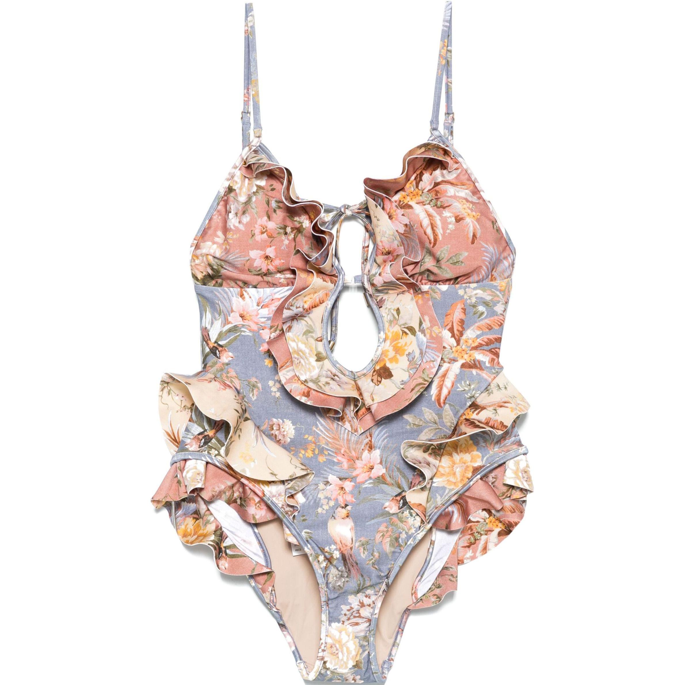 Zimmermann Tallow Waterfall Frill Swimsuit