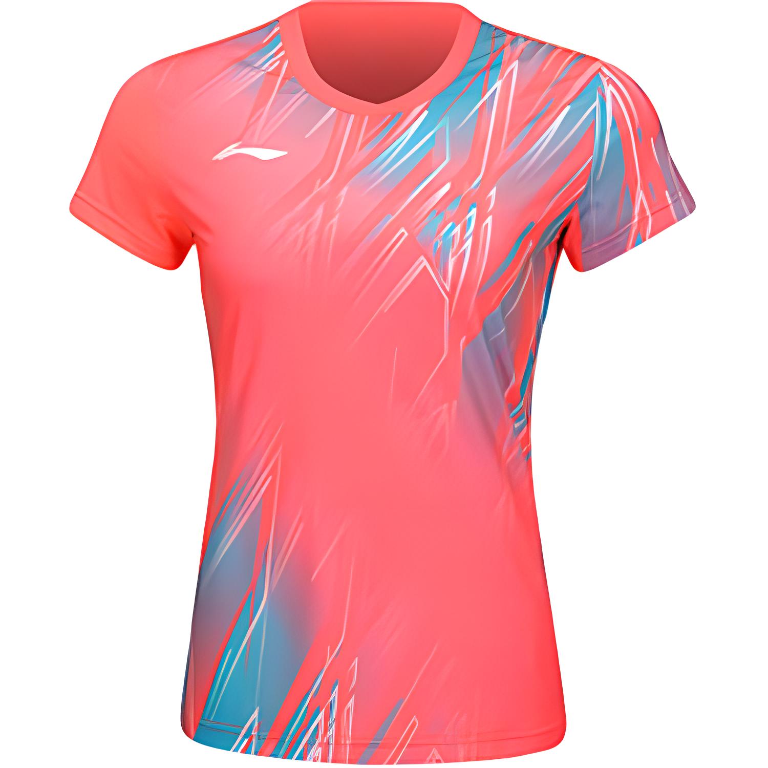 Li Ning Badminton Collection Badminton Jersey Women's Fluorescent Begonia Red