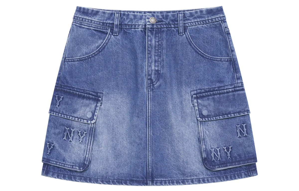 MLB MONOGRAM 24FW Denim Short Skirts Women's Indigo