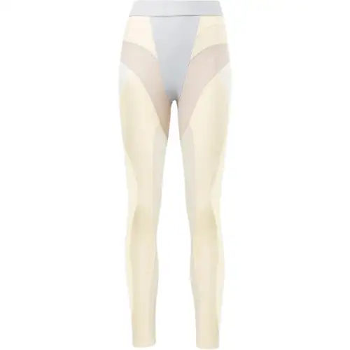 Reebok Butterfly Leggings Sports Pants Women's Light Gray/Yellow