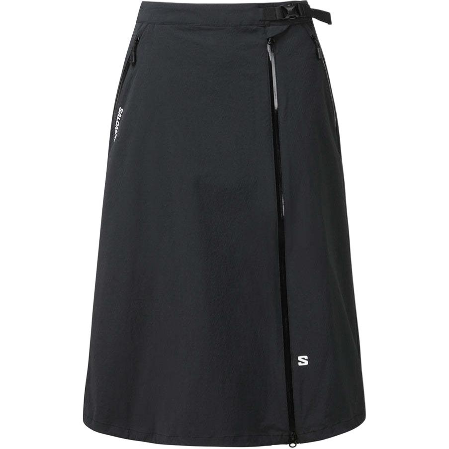 SALOMON Salomon Slate rock Korean line SLATE rock series solid color zipper mid-waist mid-length casual long skirt women's black