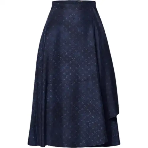 LOUIS VUITTON SS25 Casual Long Skirt Women's Indigo