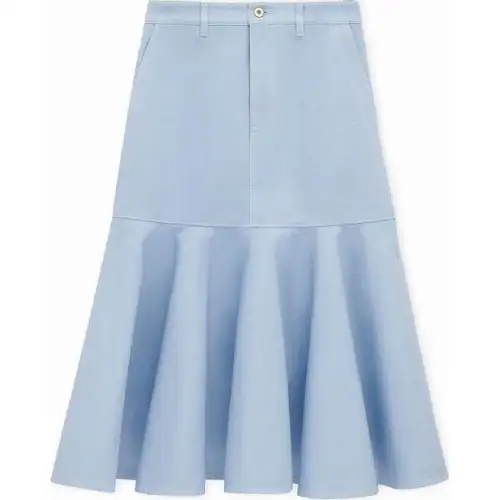 LOEWE Flared Hem Midi Skirt 'Light Blue'