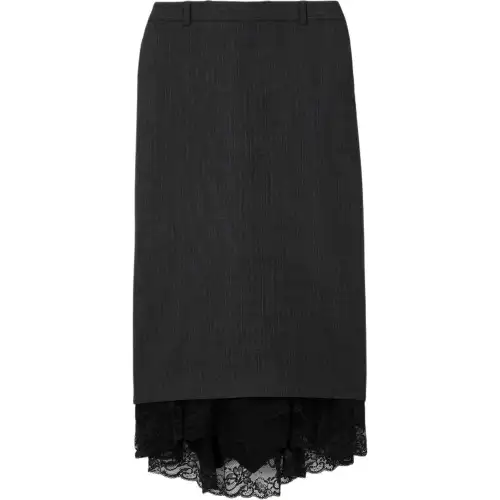 Balenciaga Casual Long Skirt Women's Black