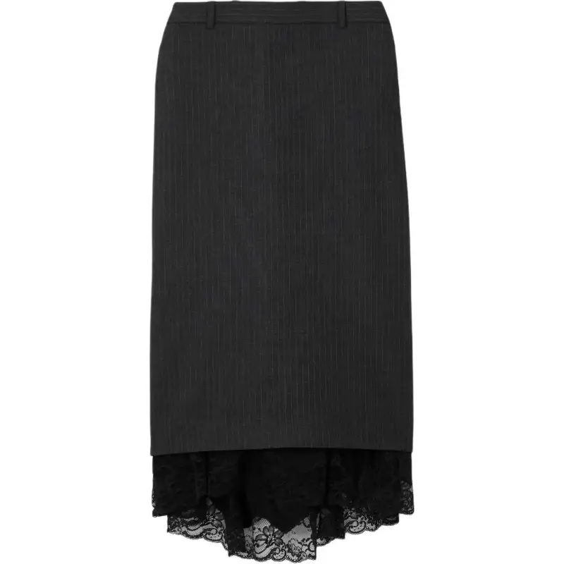 Balenciaga Casual Long Skirt Women's Black
