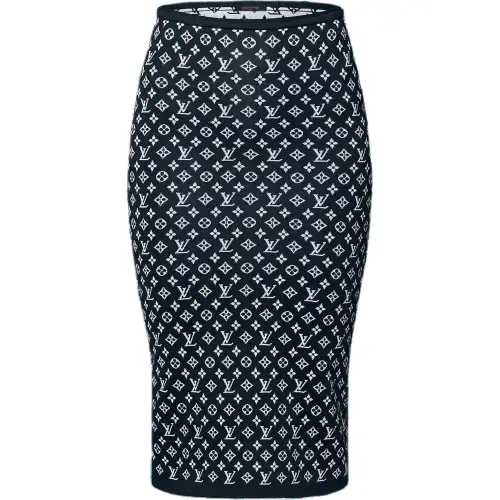 LOUIS VUITTON Monogram Jacquard Knit Skirt