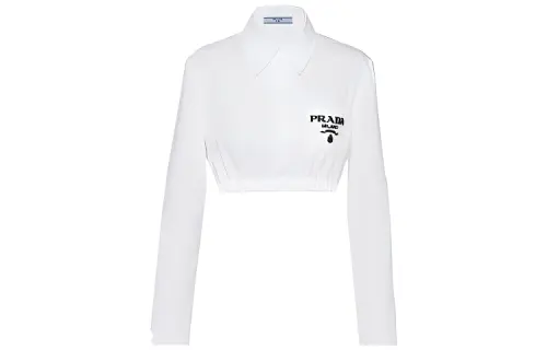 PRADA Shirts Women's White Lapel Moderate Shirt