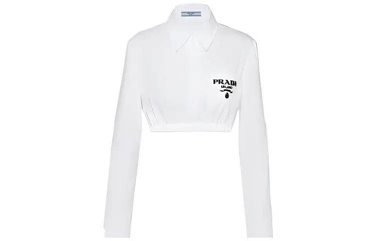 PRADA Shirts Women's White Lapel Moderate Shirt