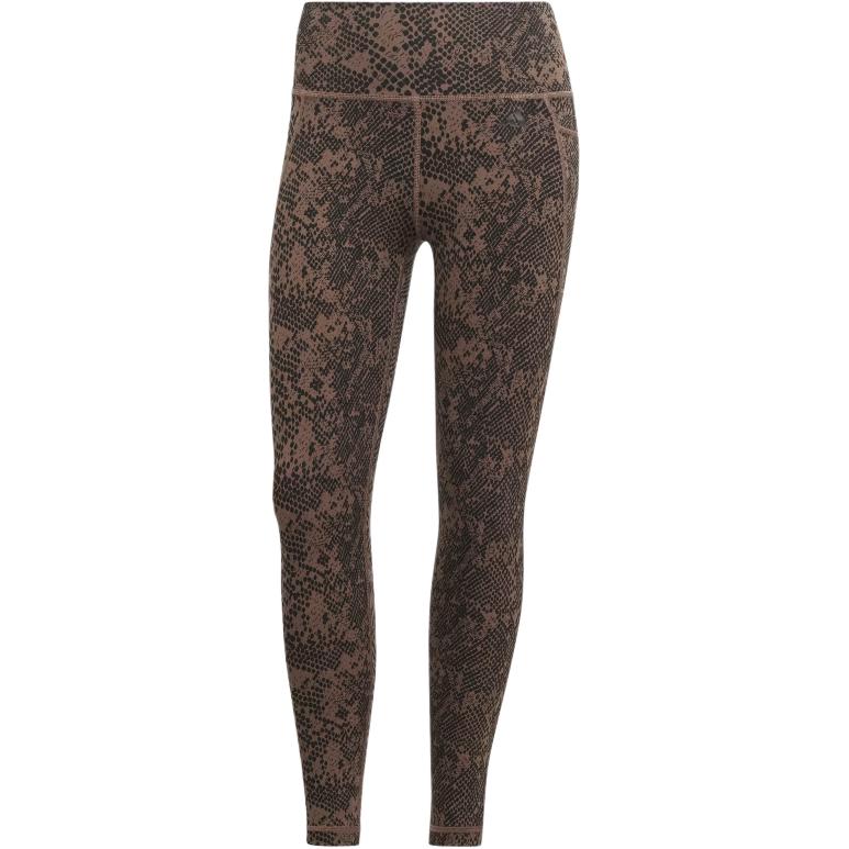 Adidas OPTIME STASH POCKET TRAINING ANIMAL PRINT 7/8 LEGGINGS Sports Pants Women's Stratum/Core Black