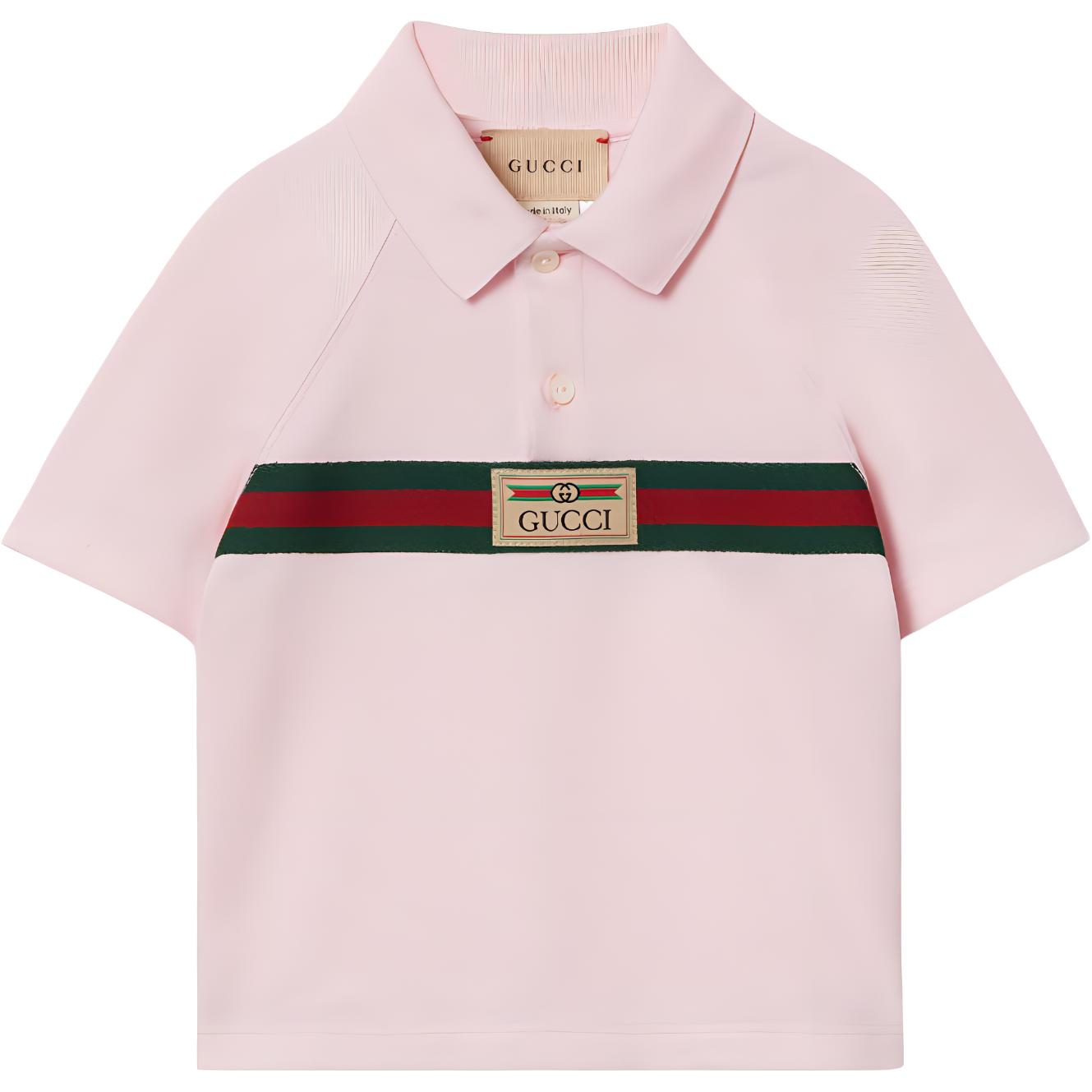 Футболка-поло Gucci с принтом (розовая)