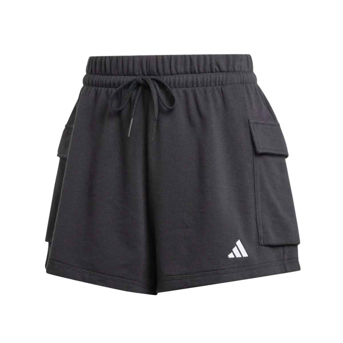 Adidas Women's Essentials Small Logo French Terry Cargo Shorts Black/White