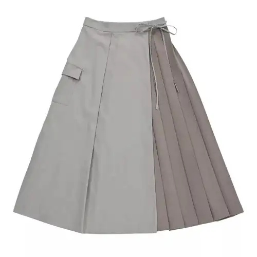 New Balance Met24 Wrap Skirt Casual Long Skirt Women's Gray
