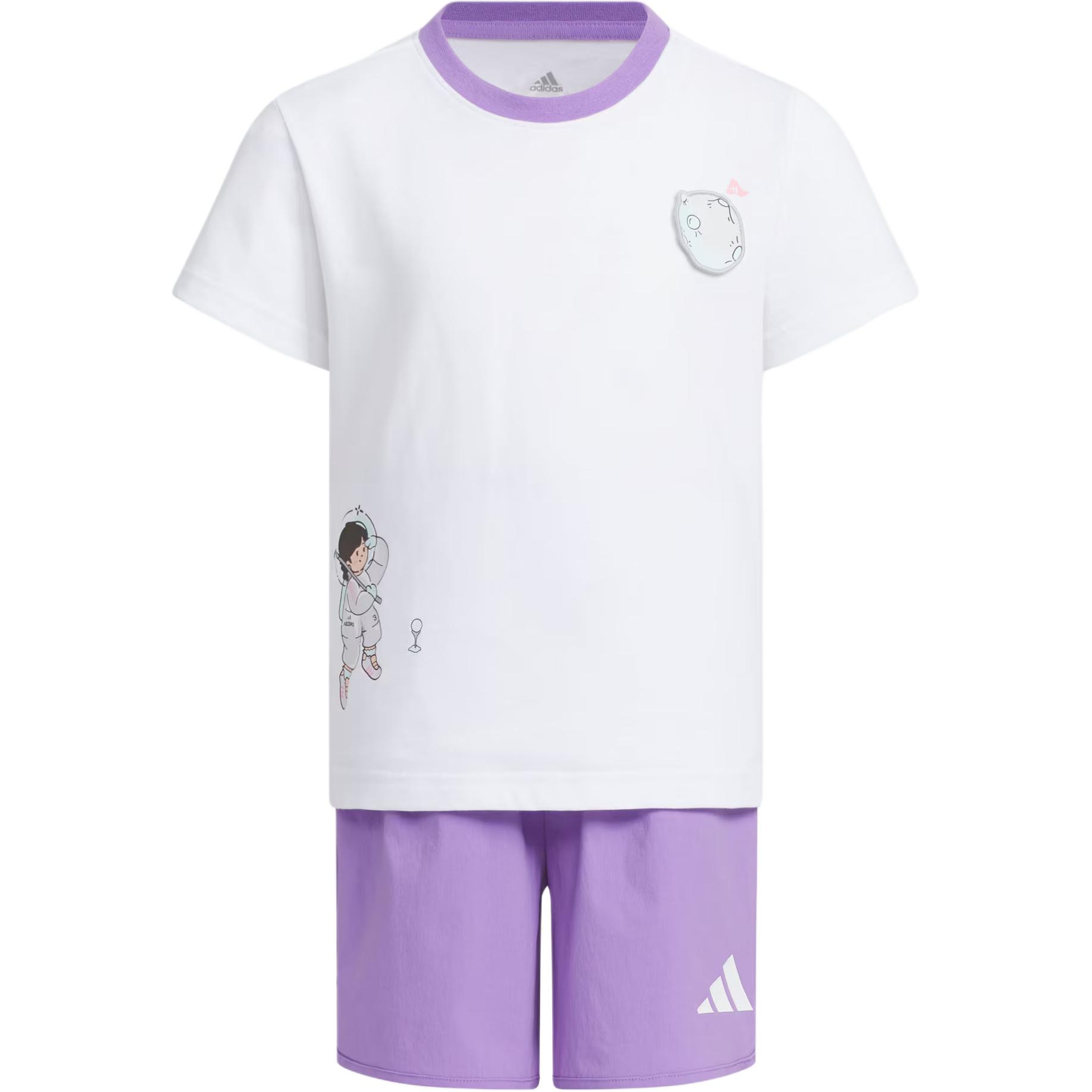 Женский спортивный костюм adidas Спортивный (бело-фиолетовый)