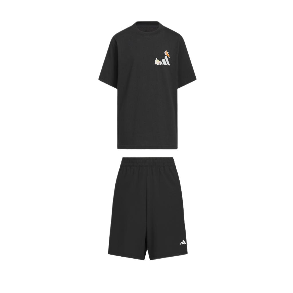 Детский костюм adidas SHORT SLEEVE TEE SET (черный)