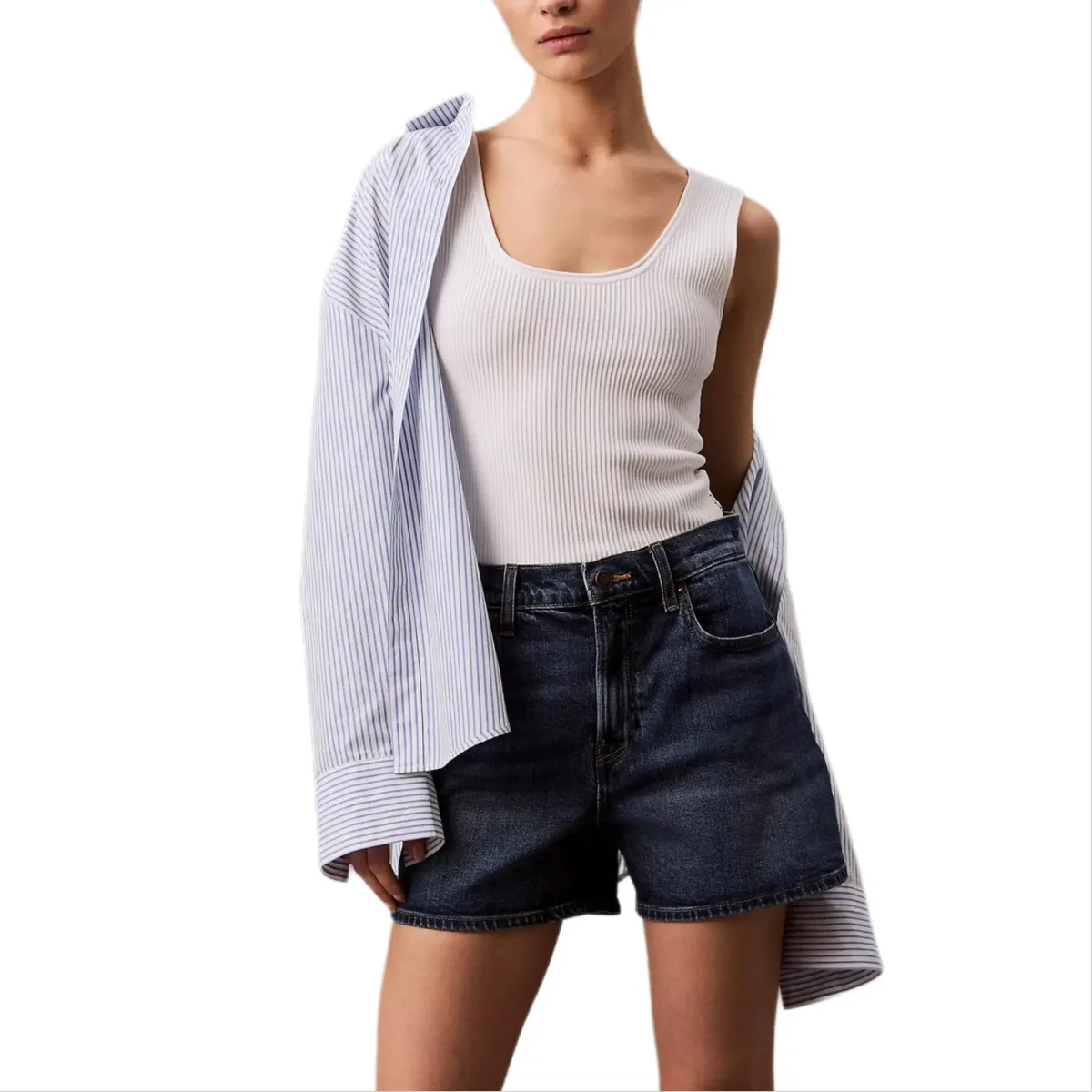 CALVIN KLEIN Denim Shorts Women's Dark Blue