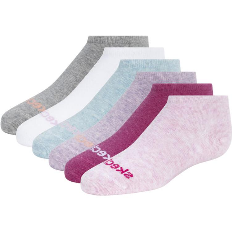 Skechers Skecher Cotton No-Show Socks Accessories Soft Ankle Socks 6 Pair Pink Children's Style