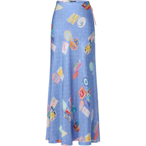 LOUIS VUITTON Mahina Patch Flared Maxi Skirt
