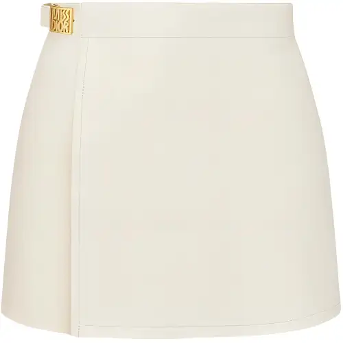 DIOR Leather Short Skirts Women's Ecru