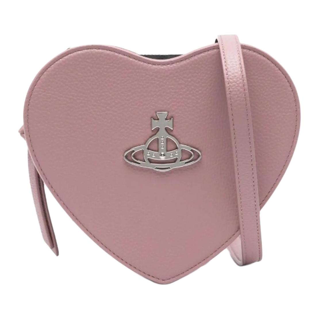 Vivienne Westwood Adjustable removable straps, regenerated shoulder bag heart shaped, fuchsia one-shoulder bag