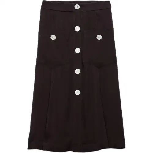 Prada sablé satin midi skirt