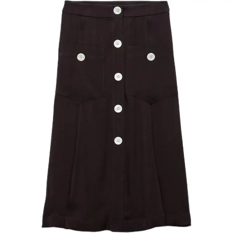 Prada sablé satin midi skirt