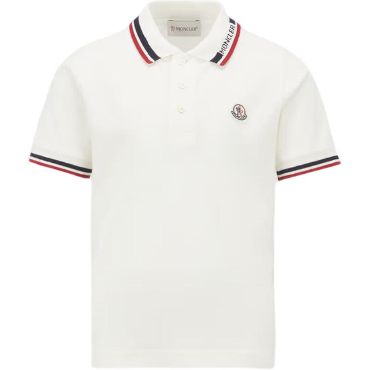 Мужская футболка Moncler Striped Logo (белая)