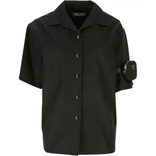 PRADA Shirts Women's Black Lapel Moderate Shirt