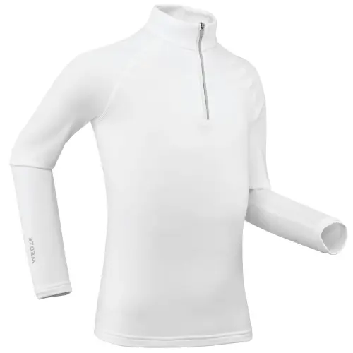 Decathlon DECATHLON children's tops WEDZE BL 500 warm and breathable long-sleeved white teenagers