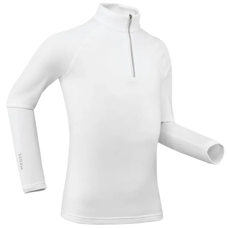 Decathlon DECATHLON children's tops WEDZE BL 500 warm and breathable long-sleeved white teenagers