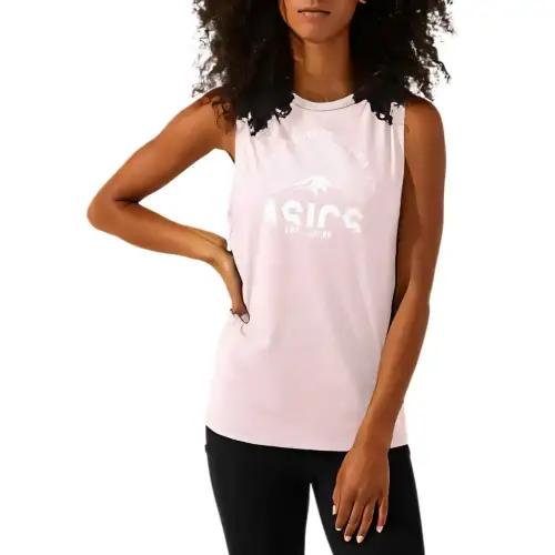 Asics MUSCLE TANK MOUNTAIN Sport Vests Women's Pink And Salt
