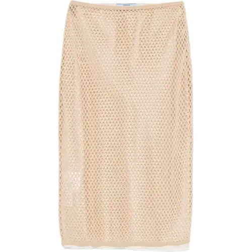 PRADA Mesh Pencil Skirt