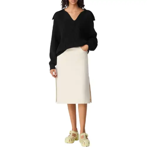 Bottega Veneta SS25 Denim Short Skirts Women's Ecru