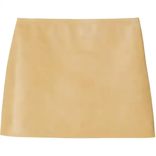 GUCCI FW24 Leather Short Skirts Women's Light Yellow