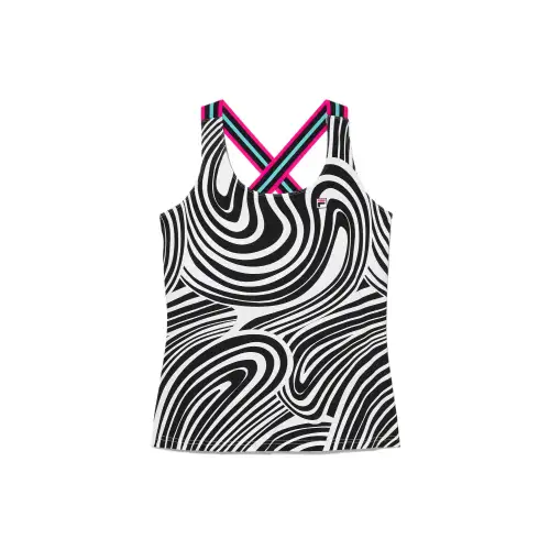 FILA Tie Breaker Sport Vests Women's Black White 019