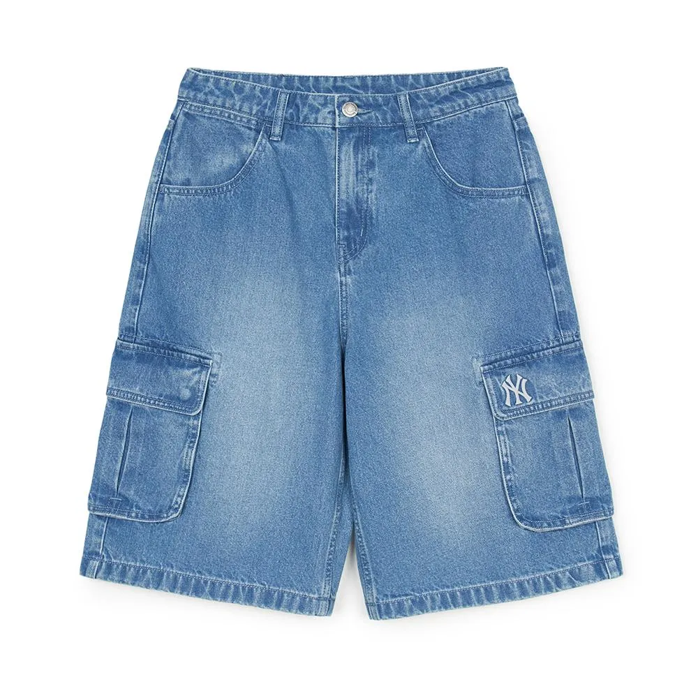 MLB Denim Basic Cargo Denim Shorts Women's Indigo