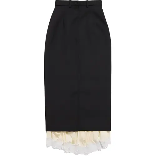 Balenciaga SS24 Casual Long Skirt Regular Fit Women's Black