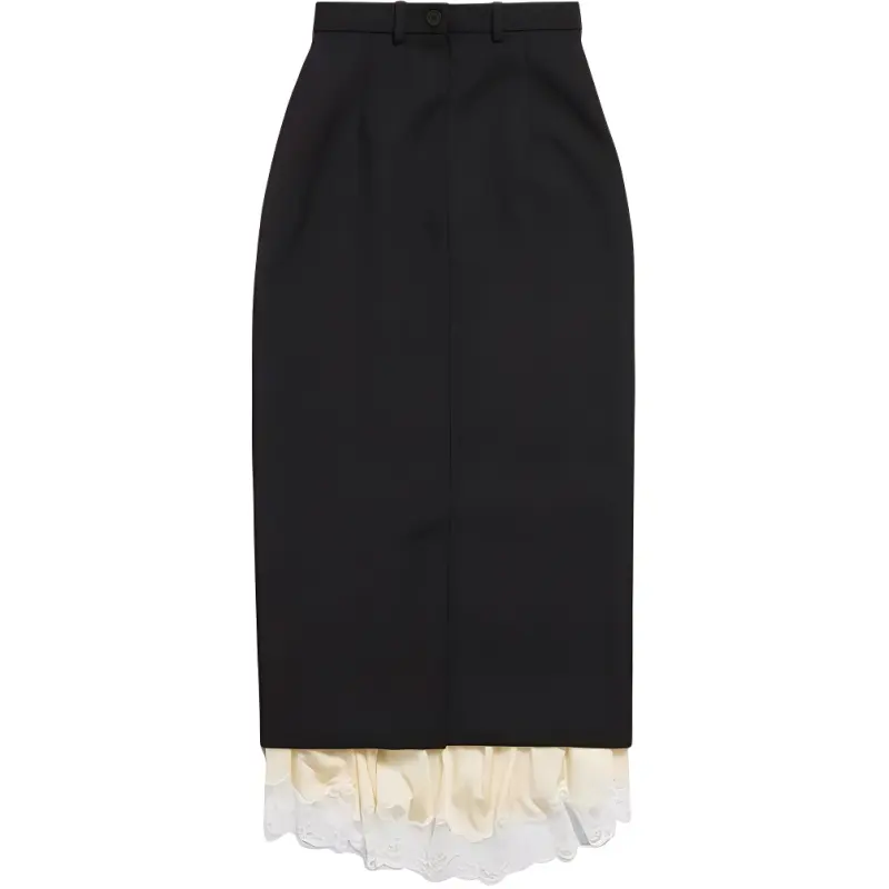 Balenciaga SS24 Casual Long Skirt Regular Fit Women's Black