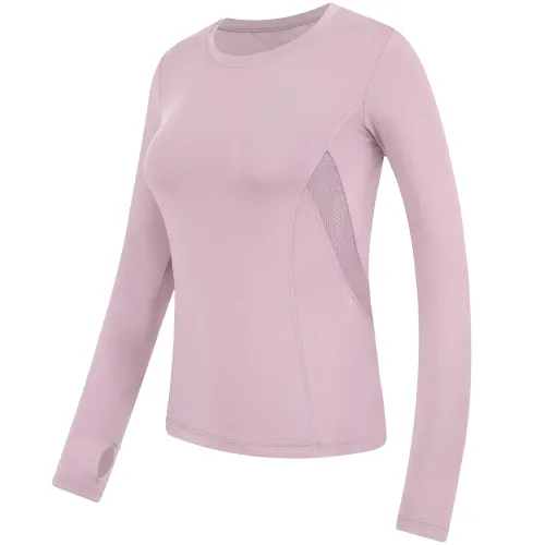 CAMEL Breathable T-shirt with a round collar, elastic jersey for yoga for gym, slim fit
