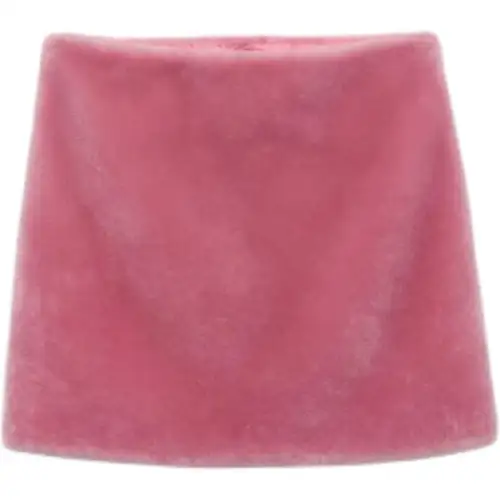 PRADA Shearling A line Miniskirt