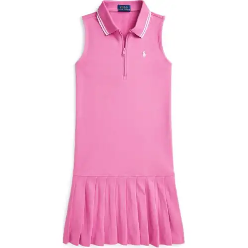 Polo Ralph Lauren Dress, pony, fuchsia elastic mesh with zipper sleevless, with embroidery, with your logo imprint, print, polo collar, for teenagers