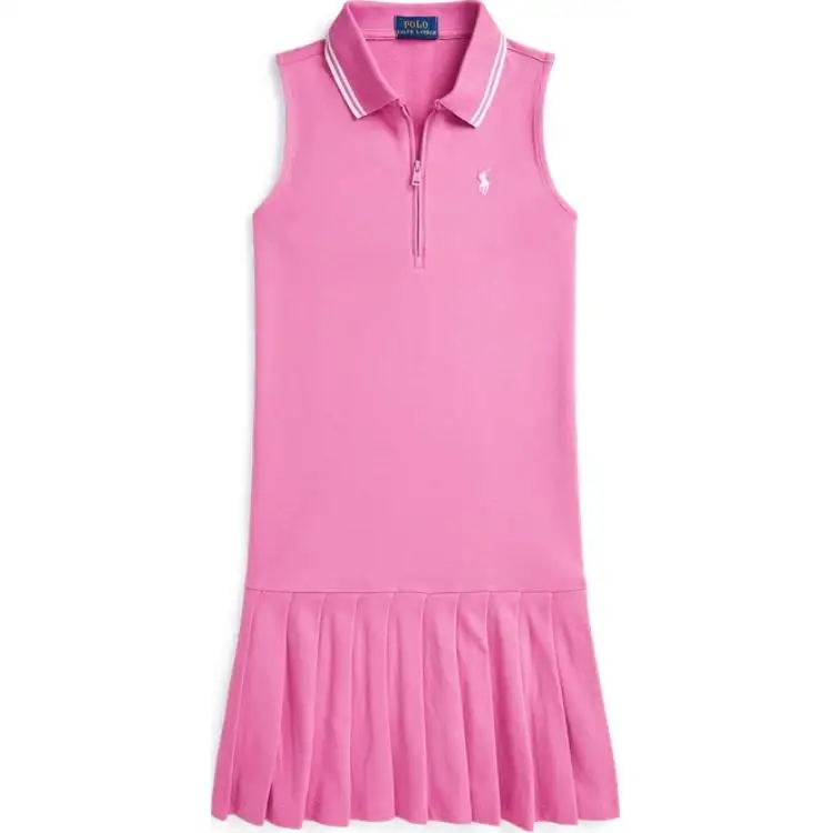 Polo Ralph Lauren Dress, pony, fuchsia elastic mesh with zipper sleevless, with embroidery, with your logo imprint, print, polo collar, for teenagers