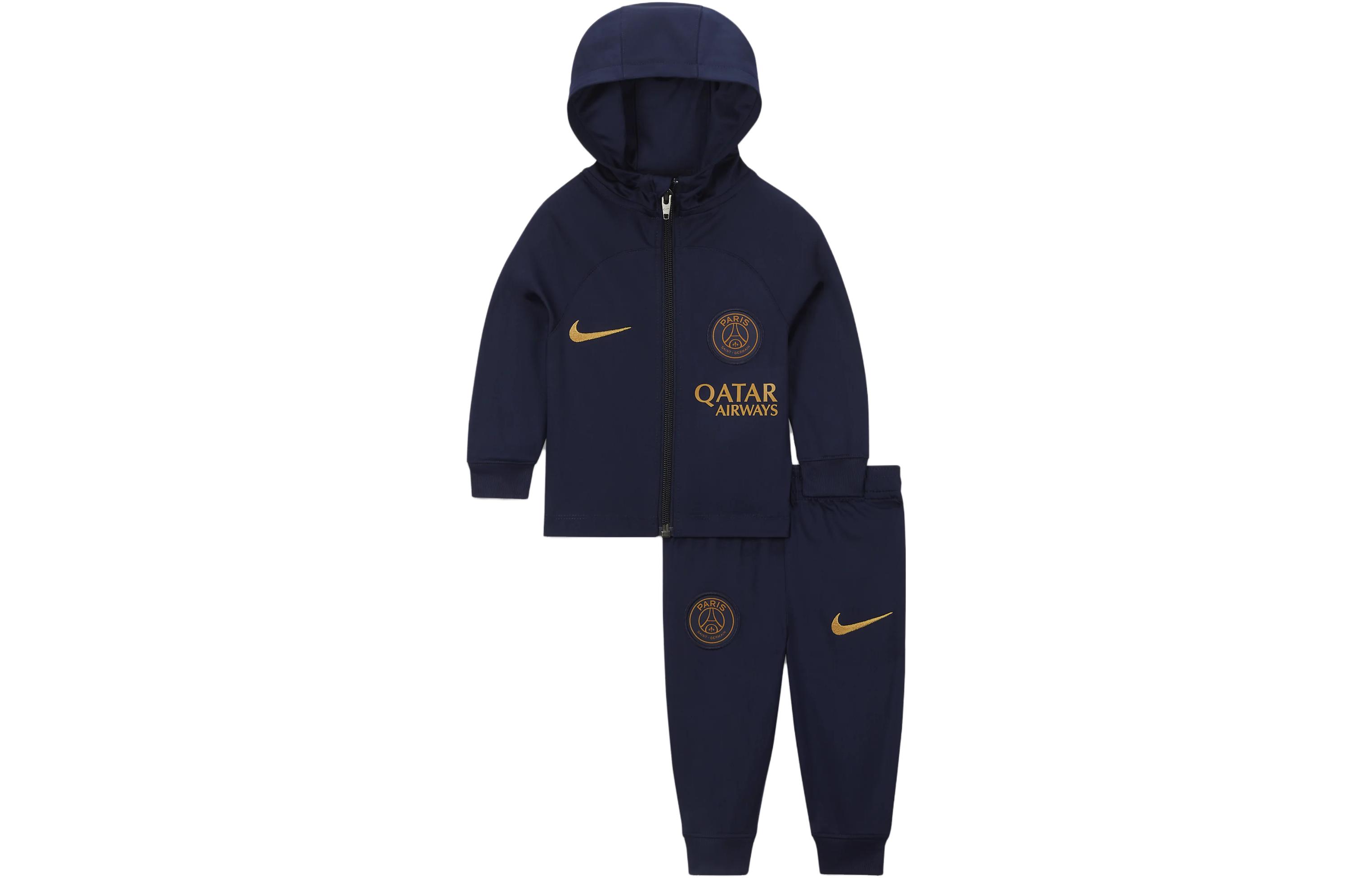 Nike Children's Outfit Dri-Fit Monogram Print Hooded Jacket and Trousers Paris Saint-Germain Navy Infant and Toddler