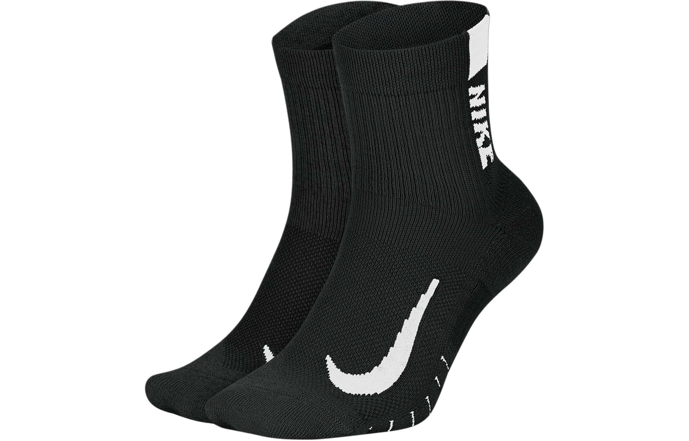 Nike Running Ankle Socks 2 Pair Crew Socks Unisex 2 Pack Black
