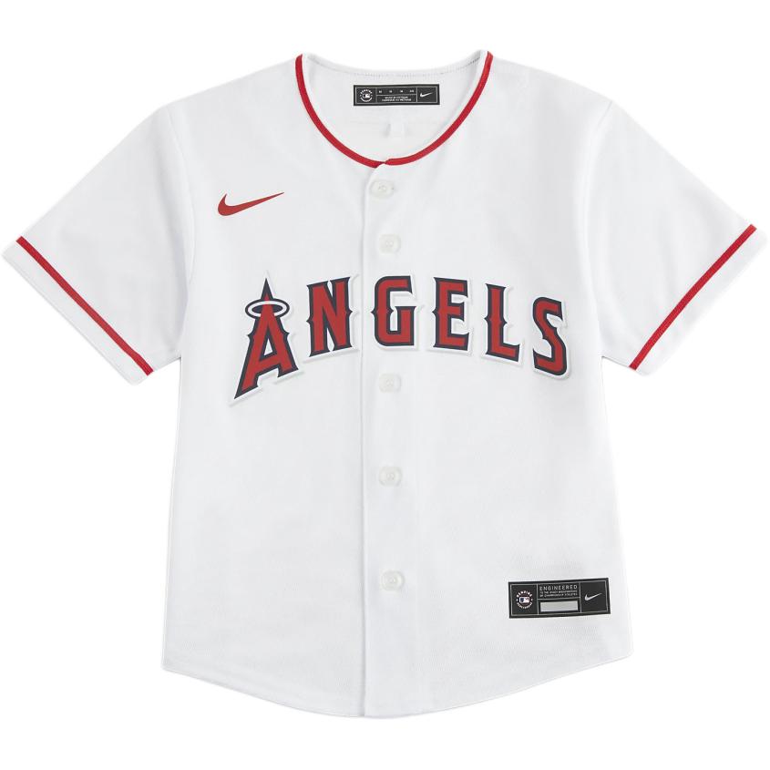 Nike X MLB joint baseball uniform Jersey Los Angeles Angels home court Letter printing single-breasted simple short sleeves White small and medium-sized children
